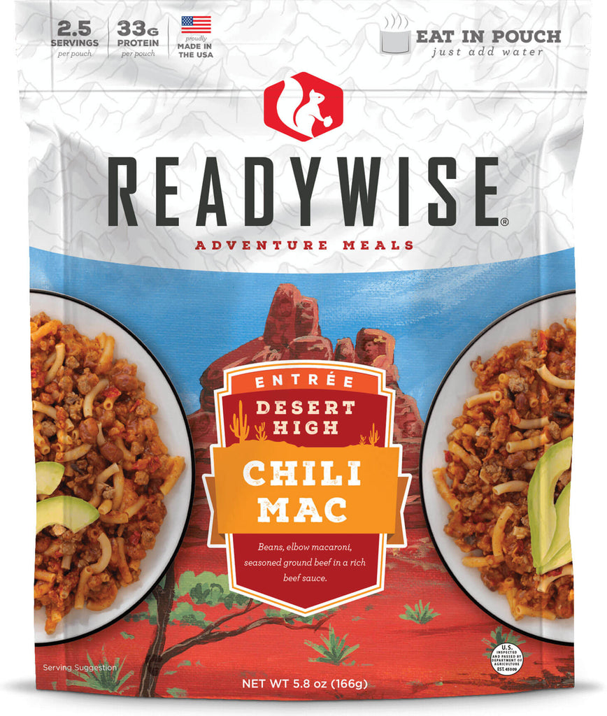 ReadyWise Desert High Chili Mac With Beef 2.5 Servings Meat & Pasta - 6 Per Case