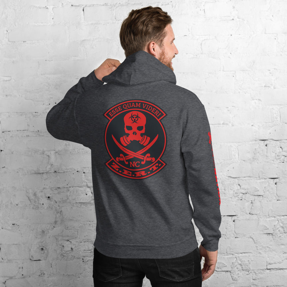 ZERT North Carolina State Troop Unisex Hoodie - Red ZERT Nation Sleeve Logo