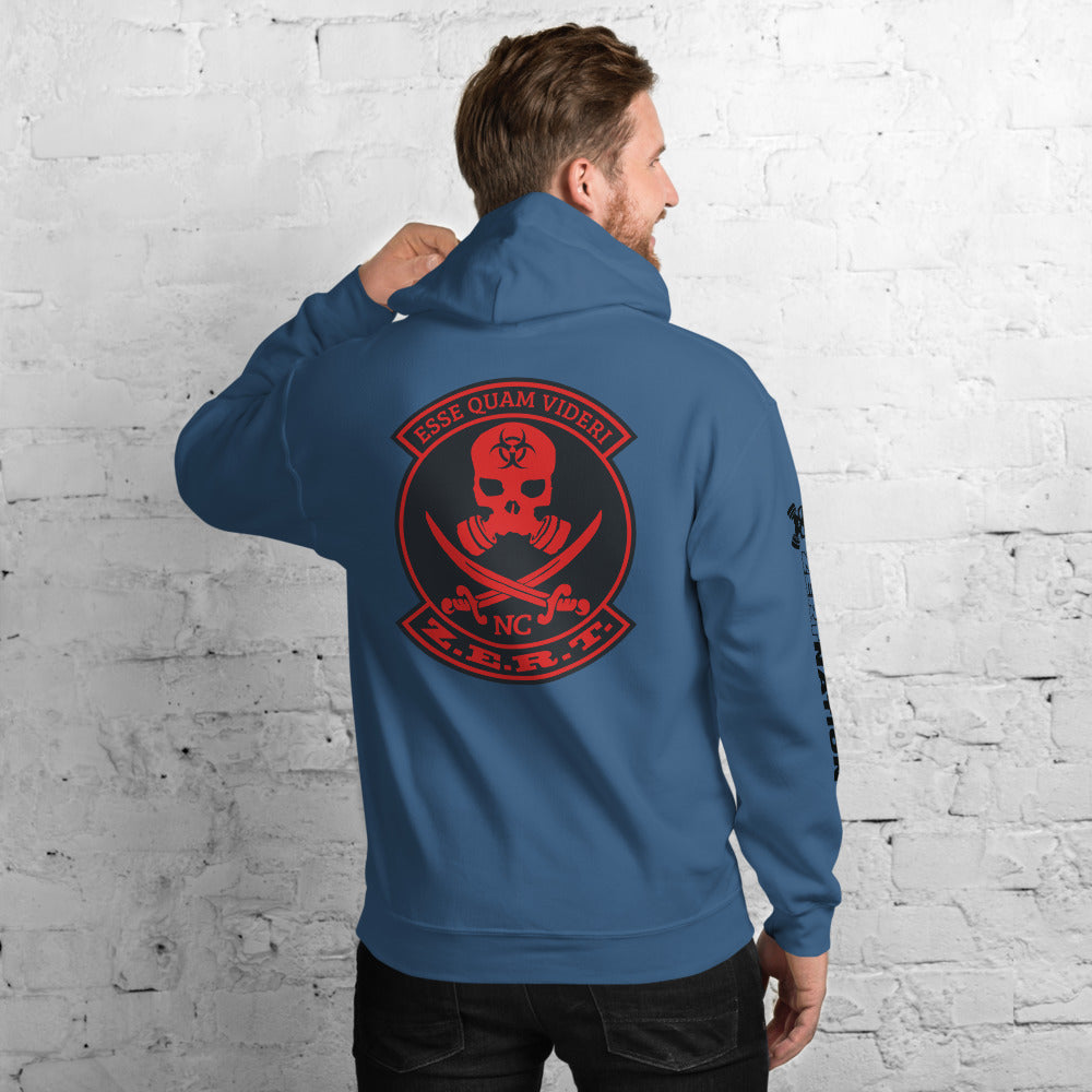 ZERT North Carolina State Troop Unisex Hoodie - Black ZERT Nation Sleeve Logo