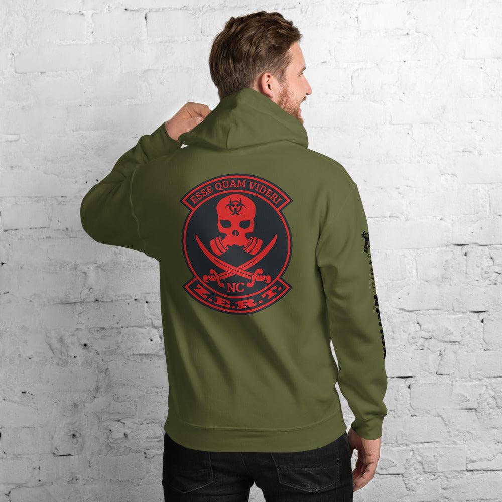 ZERT North Carolina State Troop Unisex Hoodie - Black ZERT Nation Sleeve Logo