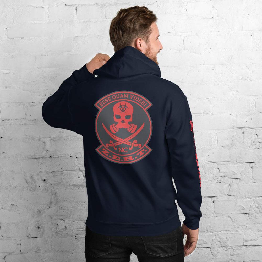 ZERT North Carolina State Troop Unisex Hoodie - Red ZERT Nation Sleeve Logo