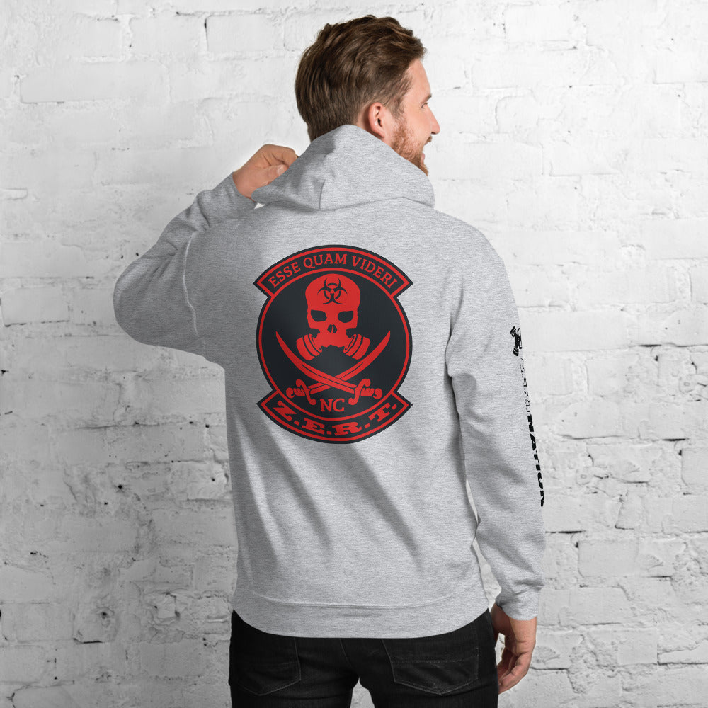 ZERT North Carolina State Troop Unisex Hoodie - Black ZERT Nation Sleeve Logo