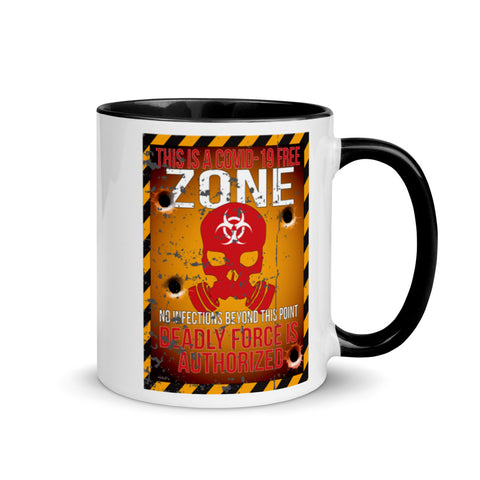 Image of COVID Free Zone Mug with Color Inside