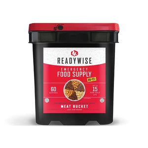 Readywise 60 Serving Freeze Dried Meat Bucket + 20 Servings of Rice