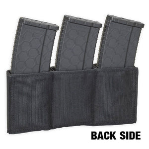 Chase Tactical 5.56 Triple Velcro Mag Pouch - Black