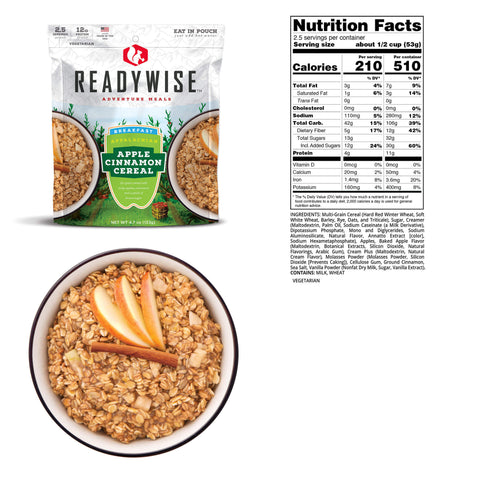 Image of ReadyWise Appalachian Apple Cinnamon Cereal - 6 Pack Case