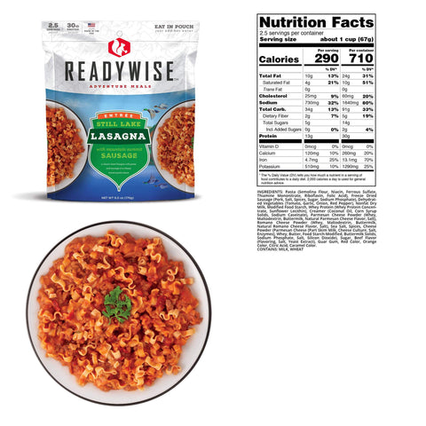 Image of ReadyWise Still Lake Lasagna With Sausage - 6 Pack Case