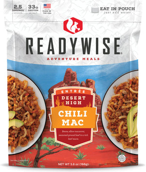 ReadyWise Desert High Chili Mac With Beef 2.5 Servings Meat & Pasta - 6 Per Case