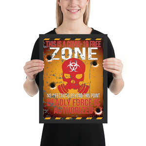 ZERT COVID Free Zone Framed poster