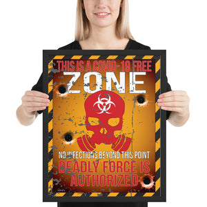 ZERT COVID Free Zone Framed poster