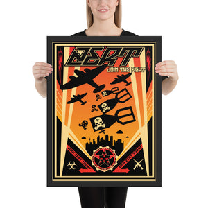 ZERT Join The Fight Framed Poster - Orange & Black
