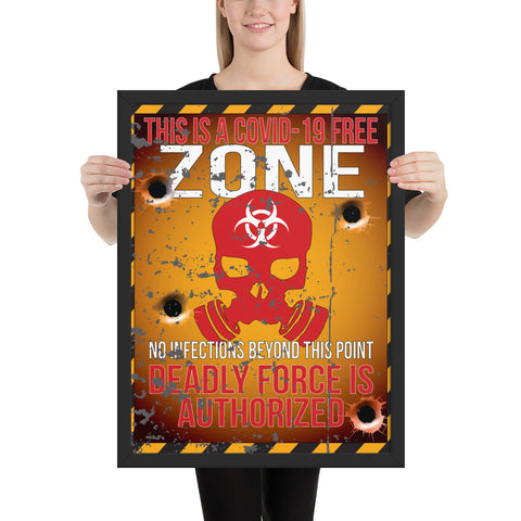 Image of ZERT COVID Free Zone Framed poster