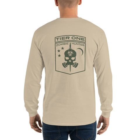 Image of Tier One Zombie Hunter OD Green Men’s Long Sleeve Shirt