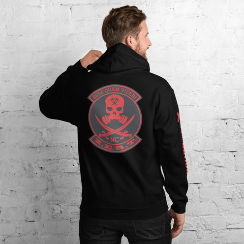 Image of ZERT North Carolina State Troop Unisex Hoodie - Red ZERT Nation Sleeve Logo