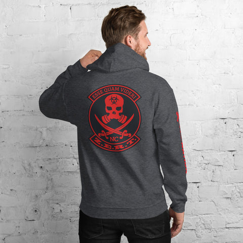 Image of ZERT North Carolina State Troop Unisex Hoodie - Red ZERT Nation Sleeve Logo