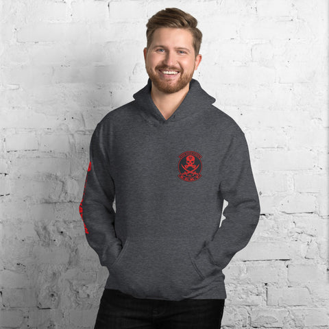 Image of ZERT North Carolina State Troop Unisex Hoodie - Red ZERT Nation Sleeve Logo