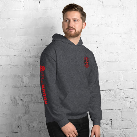 Image of ZERT North Carolina State Troop Unisex Hoodie - Red ZERT Nation Sleeve Logo