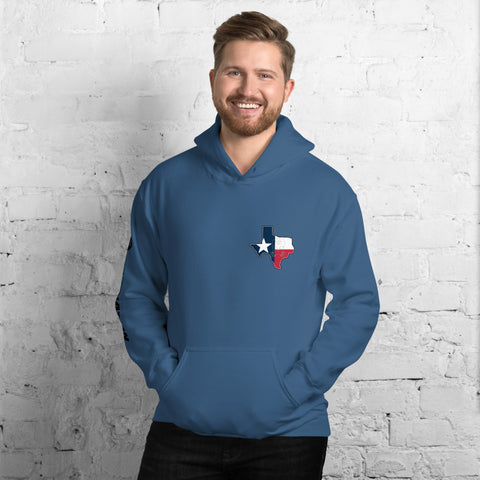 Image of ZERT Texas State Troop Unisex Hoodie - Black ZERT Nation Sleeve Logo