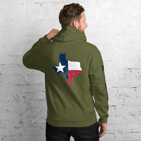 Image of ZERT Texas State Troop Unisex Hoodie - Black ZERT Nation Sleeve Logo