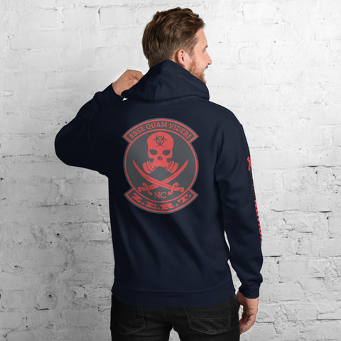 Image of ZERT North Carolina State Troop Unisex Hoodie - Red ZERT Nation Sleeve Logo