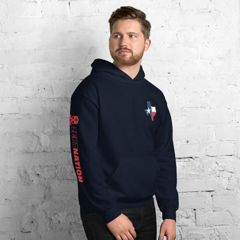 Image of ZERT Texas State Troop Unisex Hoodie - Red ZERT Nation Sleeve Logo